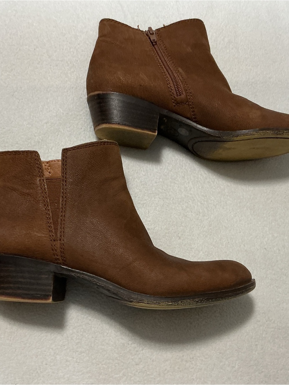 Lucky Brand Bessie2 Brown Leather Ankle Boots Booties Women's Size 6.5 M / 37 - Picture 2 of 11